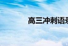 高三冲刺语录（高三励志语）