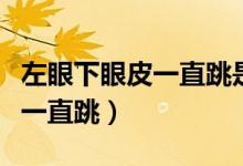 左眼下眼皮一直跳是吉是凶（为啥左眼下眼皮一直跳）