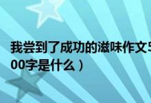 我尝到了成功的滋味作文500字（我尝到了成功的滋味作文500字是什么）