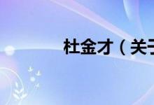 杜金才（关于杜金才的介绍）