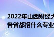 2022年山西财经大学招生计划及招生人数（各省都招什么专业）