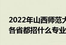 2022年山西师范大学招生计划及招生人数（各省都招什么专业）