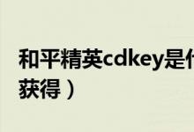 和平精英cdkey是什么（和平精英cdkey怎么获得）