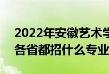 2022年安徽艺术学院招生计划及招生人数（各省都招什么专业）