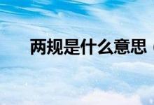 两规是什么意思（两规的意思是什么）