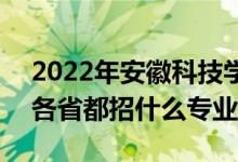 2022年安徽科技学院招生计划及招生人数（各省都招什么专业）