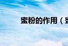 蜜粉的作用（蜜粉的作用是什么）