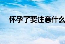 怀孕了要注意什么（怀孕后的注意事项）