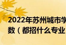 2022年苏州城市学院各省招生计划及招生人数（都招什么专业）