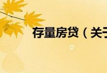 存量房贷（关于存量房贷的介绍）