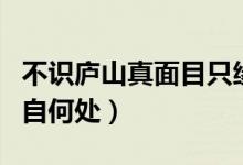 不识庐山真面目只缘身在此山中什么意思（出自何处）