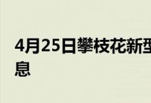 4月25日攀枝花新型冠状病毒肺炎疫情最新消息