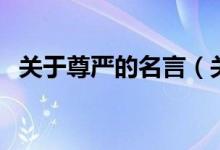 关于尊严的名言（关于尊严的名言有哪些）