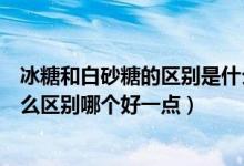 冰糖和白砂糖的区别是什么哪个好一点（冰糖和白砂糖有什么区别哪个好一点）