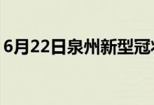 6月22日泉州新型冠状病毒肺炎疫情最新消息