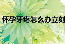 怀孕牙疼怎么办立刻止疼（怀孕牙疼怎么办）