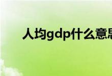 人均gdp什么意思（人均gdp的意思）