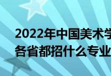 2022年中国美术学院招生计划及招生人数（各省都招什么专业）