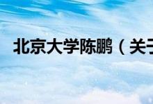 北京大学陈鹏（关于北京大学陈鹏的介绍）
