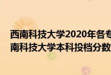 西南科技大学2020年各专业招生计划录取分数线（2020西南科技大学本科投档分数线）