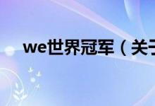 we世界冠军（关于we世界冠军的介绍）