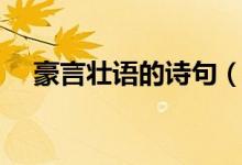 豪言壮语的诗句（表达豪言壮语的诗句）