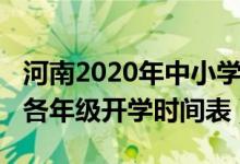 河南2020年中小学开学时间（2020河南各地各年级开学时间表）