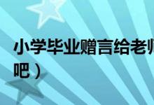 小学毕业赠言给老师内容（大家一起来了解下吧）