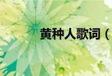 黄种人歌词（黄种人整首歌词）