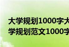 大学规划1000字大一新生范文（大一新生大学规划范文1000字）