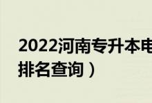 2022河南专升本电缆工程一分一段表（成绩排名查询）