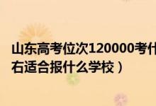 山东高考位次120000考什么学校（山东高考位次150000左右适合报什么学校）