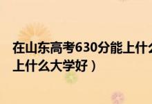 在山东高考630分能上什么大学（2022山东高考630分左右上什么大学好）