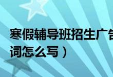 寒假辅导班招生广告词（寒假辅导班招生广告词怎么写）