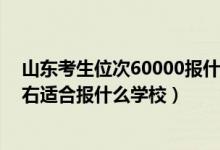 山东考生位次60000报什么学校（山东高考位次180000左右适合报什么学校）