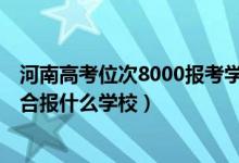 河南高考位次8000报考学校（河南高考位次210000左右适合报什么学校）