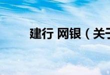 建行 网银（关于建行 网银的介绍）