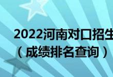 2022河南对口招生机电与机制类一分一段表（成绩排名查询）