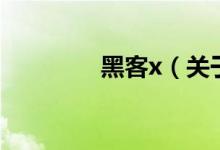 黑客x（关于黑客x的介绍）
