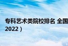 专科艺术类院校排名 全国（艺术类最好的专科学校最新排名2022）