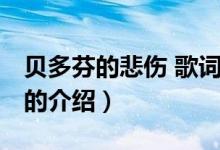 贝多芬的悲伤 歌词（关于贝多芬的悲伤 歌词的介绍）