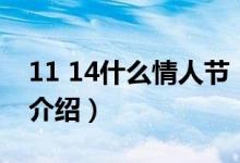 11 14什么情人节（关于11 14什么情人节的介绍）