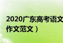 2020广东高考语文作文（2020广东高考语文作文范文）