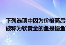 下列选项中因为价格高昂被称为软黄金的鱼类是（价格高昂被称为软黄金的鱼是鳗鱼苗）
