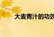 大麦青汁的功效与作用（6个功效）