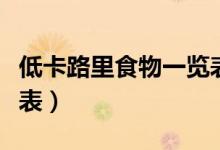 低卡路里食物一览表图片（低卡路里食物一览表）