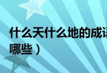 什么天什么地的成语（什么天什么地的成语有哪些）