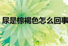 尿是棕褐色怎么回事（尿是红色的怎么回事）