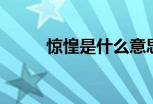惊惶是什么意思（惊惶怎样解释）