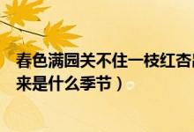 春色满园关不住一枝红杏出墙来是什么季节（一枝红杏出墙来是什么季节）